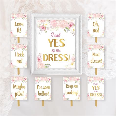 Say Yes To The Dress Signs Wedding Dress Shopping Paddles Bridal