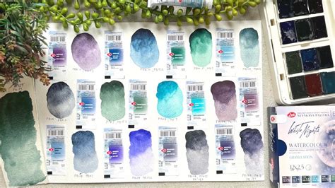 New White Nights Granulating Watercolor Full Pans Set Swatches And