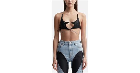 Mugler Star Bikini Top In Blue Lyst