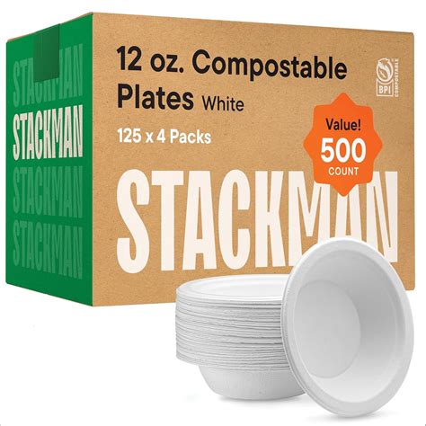 100 Compostable Paper Bowls 12 Oz 1000 Count Heavy Duty Soup Bowls