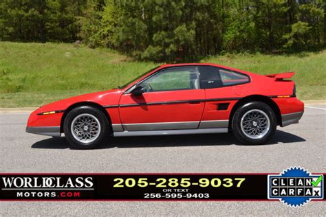 Collectors Look 1986 Pontiac Fiero Gt Coupe 6 Cyl Only 58k Miles