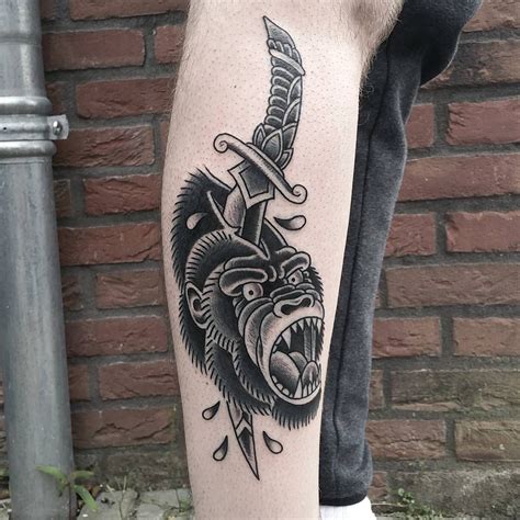 50++ Awesome Traditional gorilla chest tattoo image HD