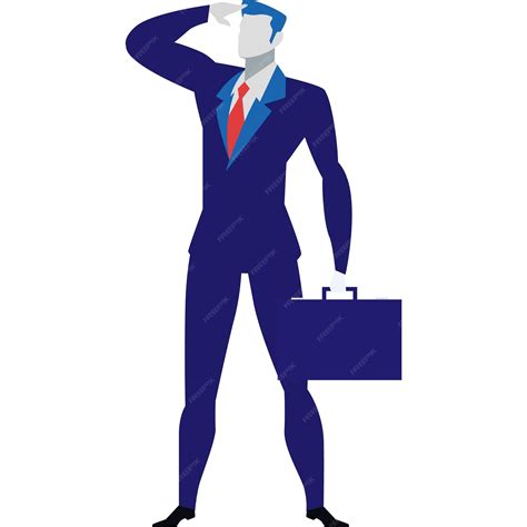 Premium Vector | Businessman look in future vector business icon