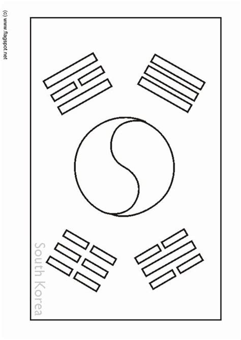 South Korea Flag Coloring Pages Coloring Page Ideas