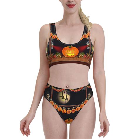 Haiem Halloween Decoration Women S Bikini Set Two Piece High Waisted