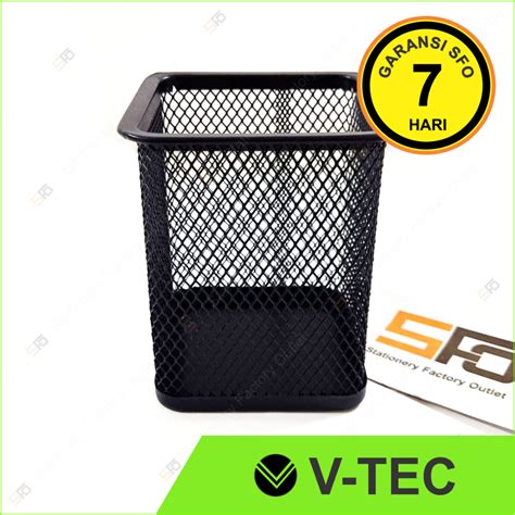 Jual Tempat Pensil Jaring Kotak Besi V Tec B Square Black Pencil