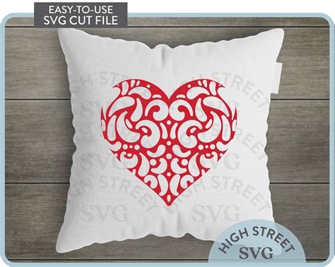 Flourish Heart Svg Flourish Svg Files Valentines Day Decor Etsy Uk