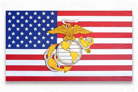 Us Marine Corps On Usa Wood Flag Large American Flag Wood Flag Flag