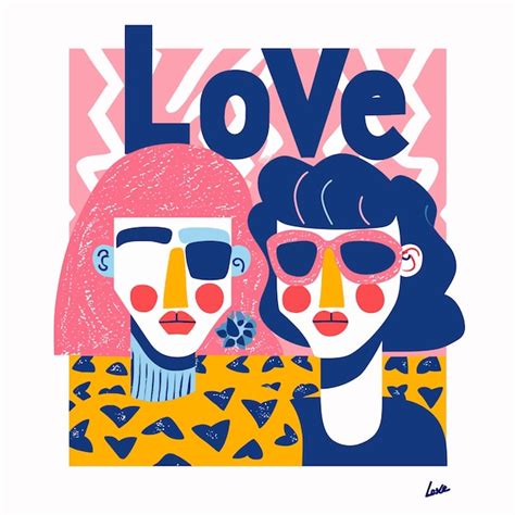 Premium Vector | People loving each others vectorial illustration colorfull flat design