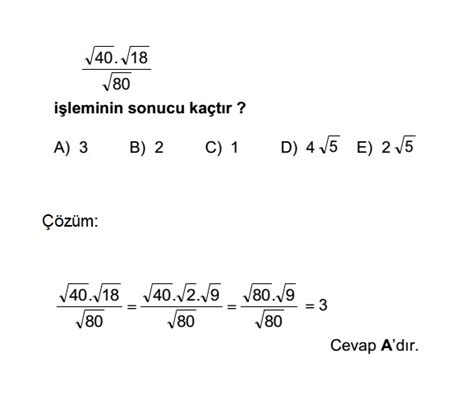 9 Sınıf Köklü Sayılar Sınavlarda Çıkmış Sorular Ve Çözümleri 11 →