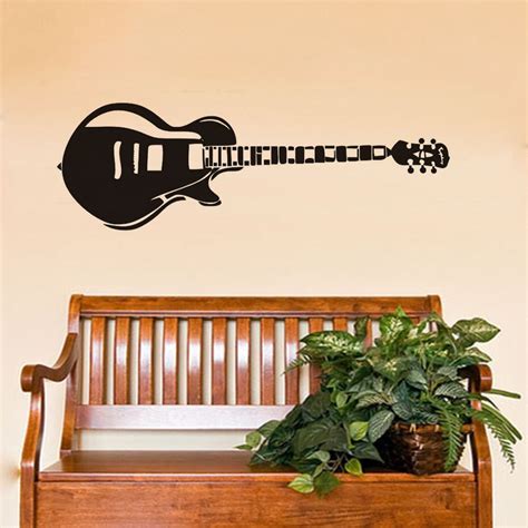 Guitare électrique Stickers muraux Silhouette musique murs Stickers