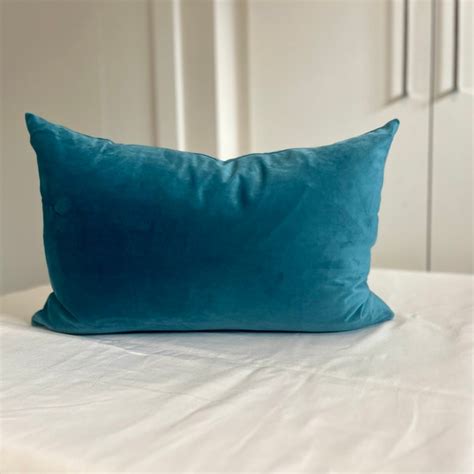 Blue Velvet Lumbar Pillow Etsy