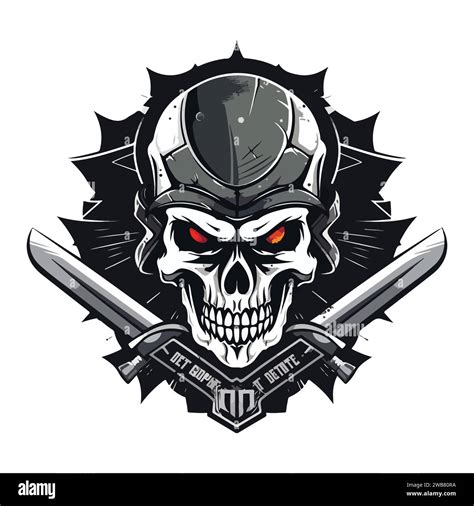 Skull Emblem Vector Logo Agressive Human Skull Stock Vector Image