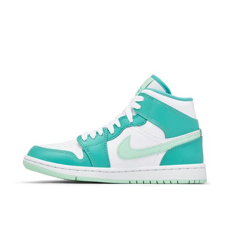 Air Jordan 1 Mid Island Green Womens Dv2229 300 Laced