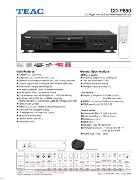 Teac Compact Disc Player CD-P650 User Manual Free Download,, 53% OFF