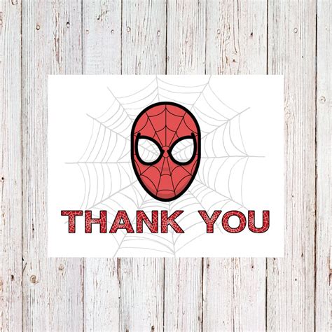 Spiderman Thank You Card Super Hero Thank You Card Digital Download