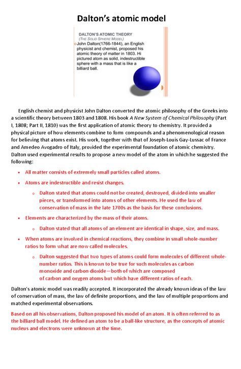 atom theory daltons atomic model english chemist  physicist john