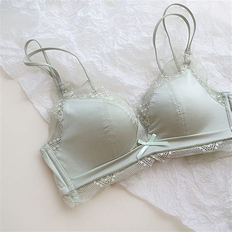Jual Satin Permukaan Gadis Lingerie Gadis Kecil Payudara Kecil Mengumpulkan Set Bra Renda Seksi