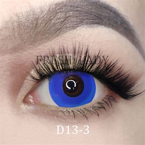 Fresh Lady Wholesale Circle Block Blue best colored contacts for cosplay