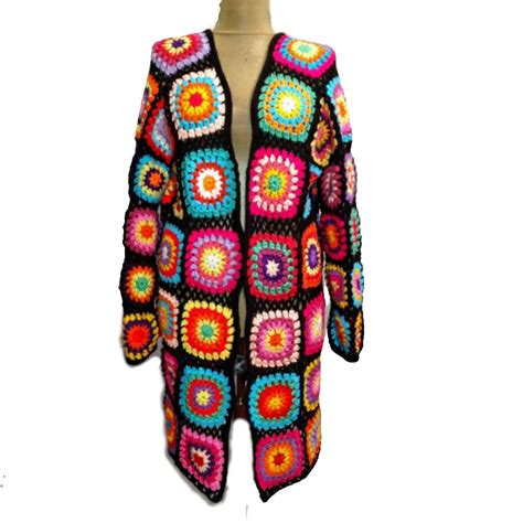 Granny Square Crochet Cardigan Afghan Crochet Hooded Cardigan Mothers