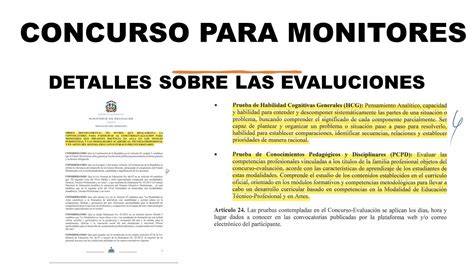 CONCURSO PARA MONITORES 2023 DETALLES IMPORTANTES SOBRE LAS PRUEBAS Y