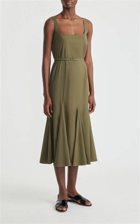 Emilia Wickstead Marita Square Neck Belted Midi Dress ShopStyle