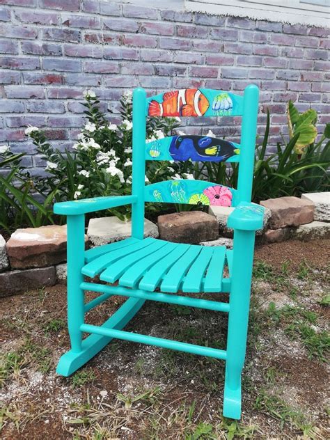 Kid Rocking Chair Fish Painted By Custom Beach At By Susana Kids