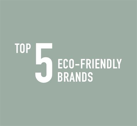 TOP 5 ECO-FRIENDLY BRANDS