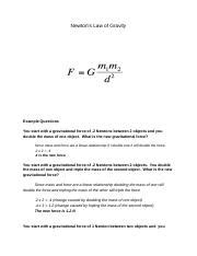 Newtons Law of Gravity - Newton's Law of Gravity Example Questions You ...