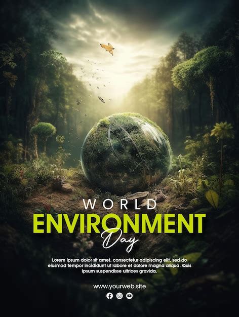 Um Cartaz Para O Dia Mundial Do Meio Ambiente Um Globo Verde No