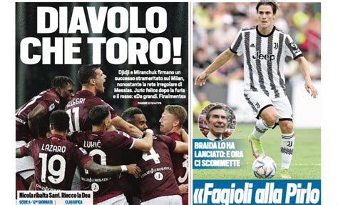 Rassegna Stampa Juve Prime Pagine Quotidiani Sportivi 31 Ottobre 2022