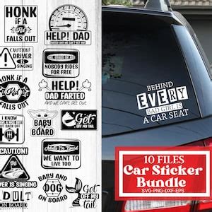 Funny Car Stickers SVG Bundle, Hand Lettered Car Quotes Svg, Sarcastic ...