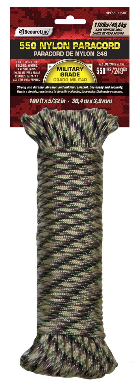 SecureLine 5 32 In D X 50 Ft L Camouflage Braided Nylon Paracord