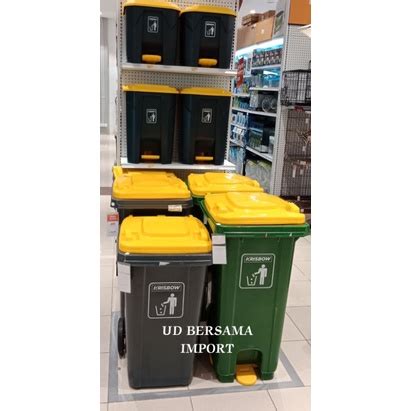 Jual Krisbow Tempat Sampah Plastik Outdoor L Dustbin Disertai Roda