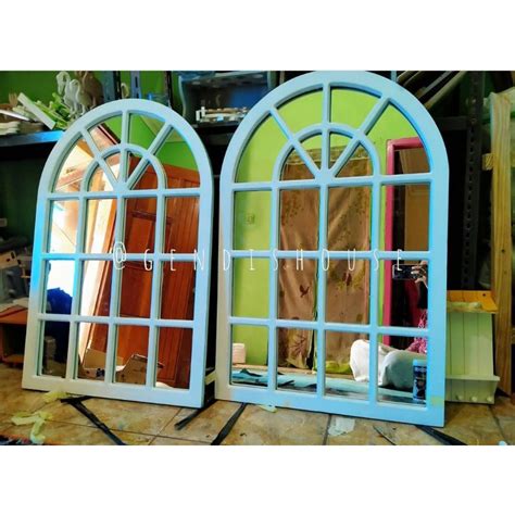 Jual Cermin Kolonial Cermin Shabby Sudah Packing Kayu Shopee Indonesia