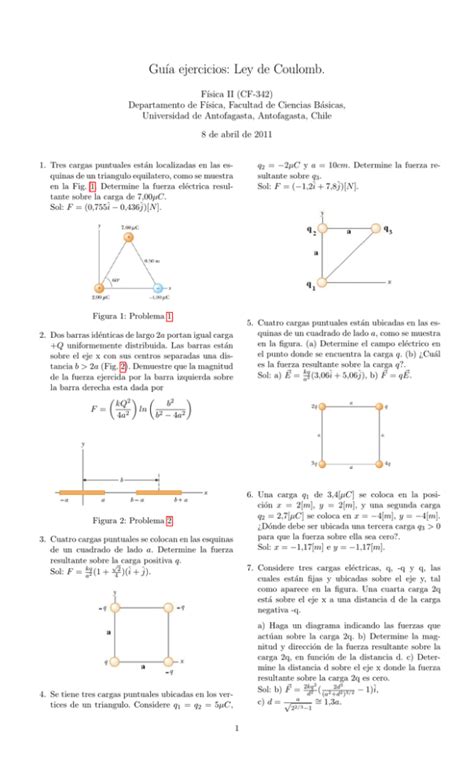 Gu A Ejercicios Ley De Coulomb