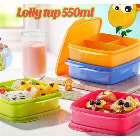 Tupperware Lollitup Lunch Box Bekas Makan Ada Divided Untuk Asingkan