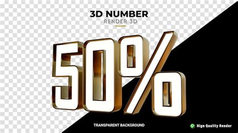 Premium Psd Psd 3d Render Sale Discount 50 Percentage Number Glossy