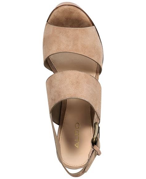 Aldo Leather Womens Maximoa Platform Block Heel Sandals In Stone