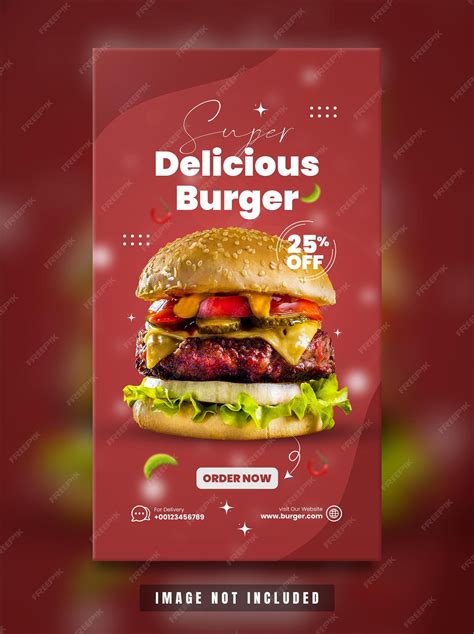 Premium Psd Delicious Burger Food Instagram Story Template Premium Psd