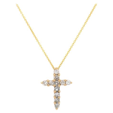 Vintage 14k Yellow Gold Cross Pendant At 1stdibs