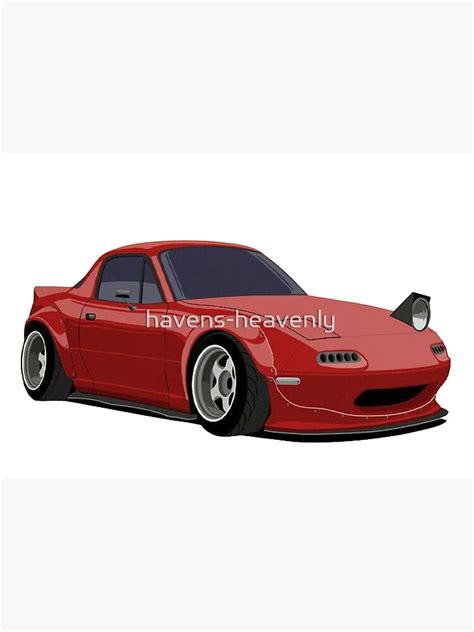 Red Mazda Na Miata Roadster Front Profile Winking Metal Print For