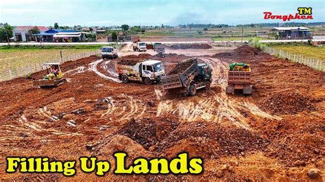 Bigger Lands Nice Working Filling Up Land Huge By Mini Truck Ton And