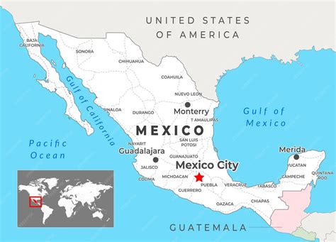 Cidade Do Mexico Mapa - Mapa político do México com capital Cidade do México cidades mais ...