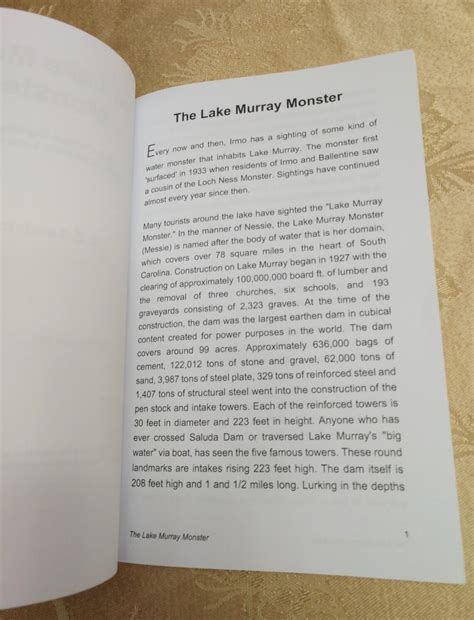 The Lake Murray Monster Book 5th Edition 2023 Etsy