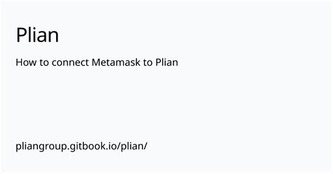 How to connect Metamask to Plian | Plian