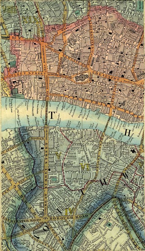 Map Of London 1850 - Cross's New Plan Of London 1850.
