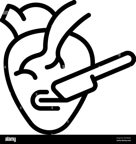 Heart Cut Icon Outline Vector Clinic Patient Cardiac Surgery Stock Vector Image And Art Alamy