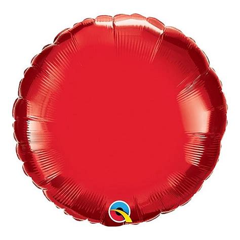 Balão De Festa Microfoil 18 45cm Redondo Vermelho Rubi Metalizado 1 Unidade Qualatex