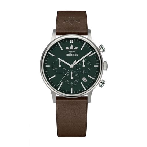 Adidas Originals Unisex Code One Chrono Brown Leather Strap Watch